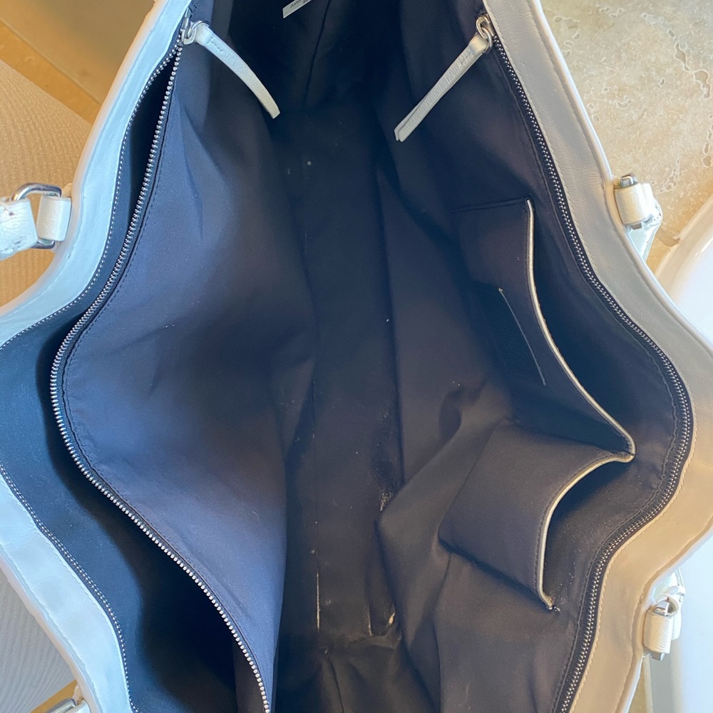 White Leather Coach Weekender - image 6